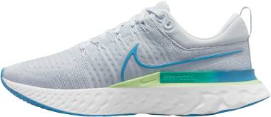 Nike React Infinity Run Flyknit 2 - Pure Platinum Laser Blue Lime Glow Ct2357 007 (CT2357007)