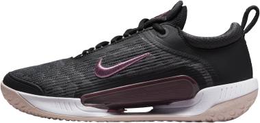 nikecourt zoom nxt women s hard court tennis shoes dark smoke grey black burgundy crush pinksicle 6139 380