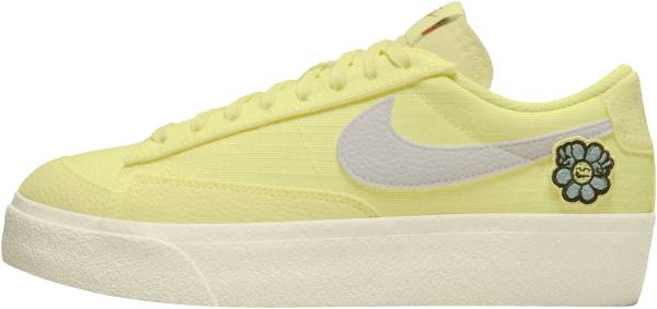 nike blazer low platform next nature women s shoes citron tint pale ivory black pale ivory adult citron tint pale ivory black pale ivory 7296 600