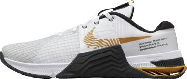 nike metcon 8 men s training shoes white black photon dust gold suede adult white black photon dust gold suede 0675 380