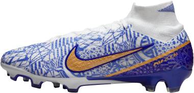 nike zoom mercurial superfly 9 elite cr7 fg firm ground soccer cleats white concord medium blue metallic copper 4661 380