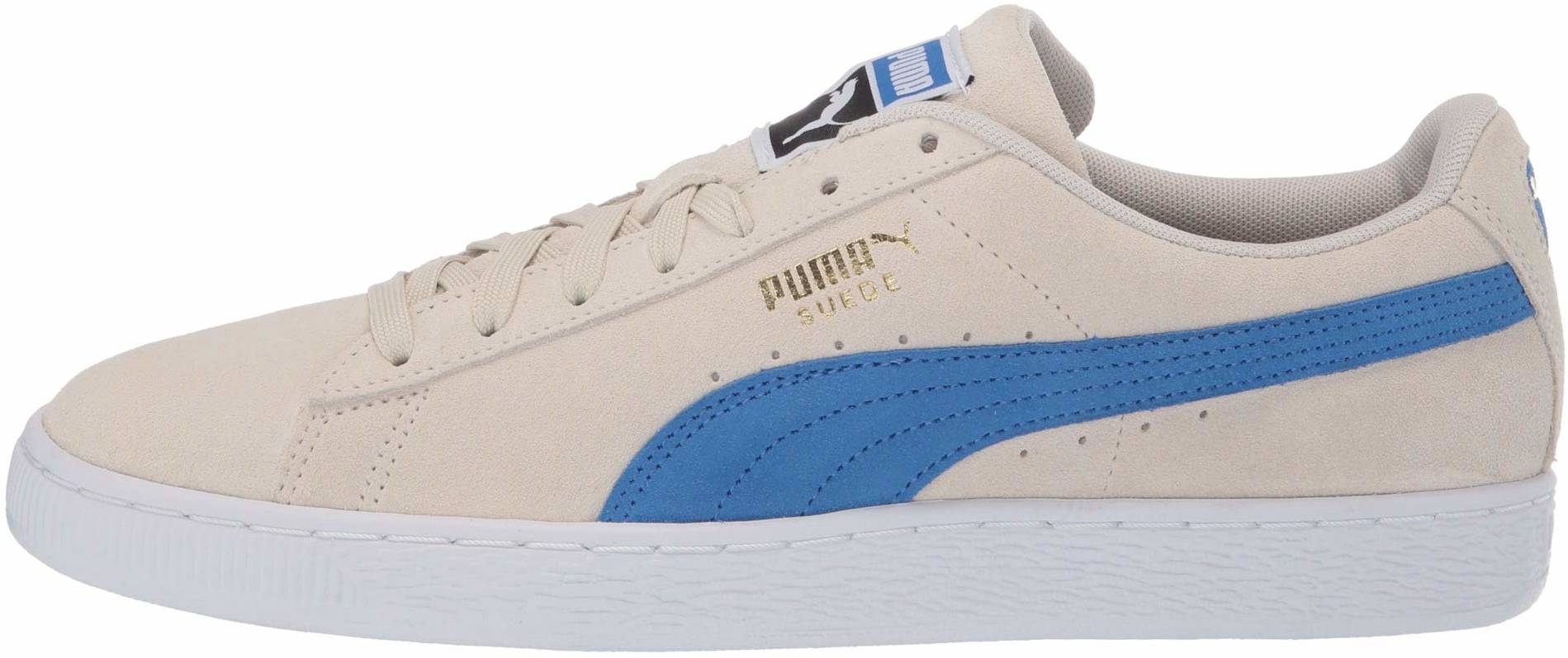 blue and white puma shoes