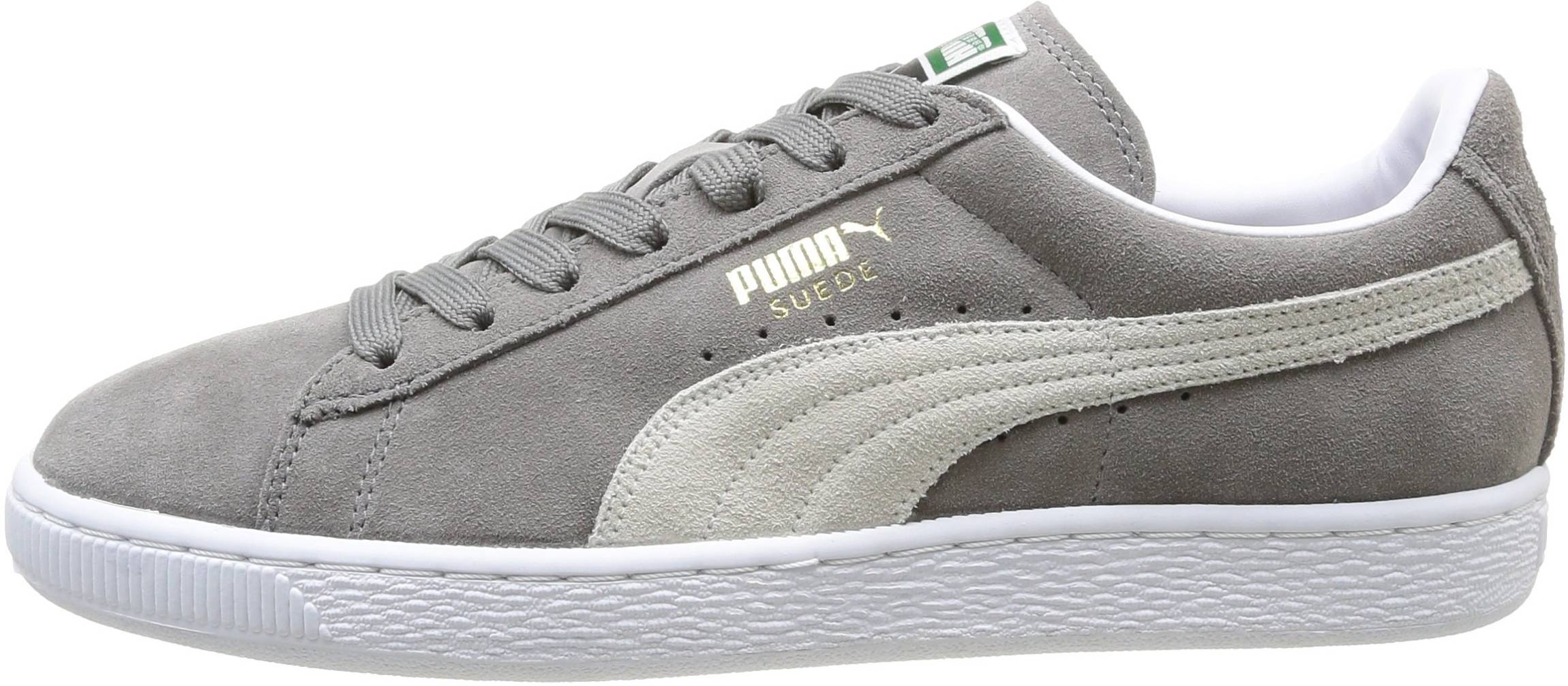 grey suede puma sneakers