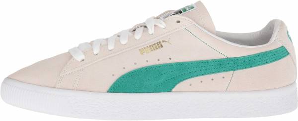 green and white puma suedes