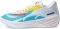 Premiata Kids patterned touch-strap sneakers Nero - White/Blue/Yellow (37907906)
