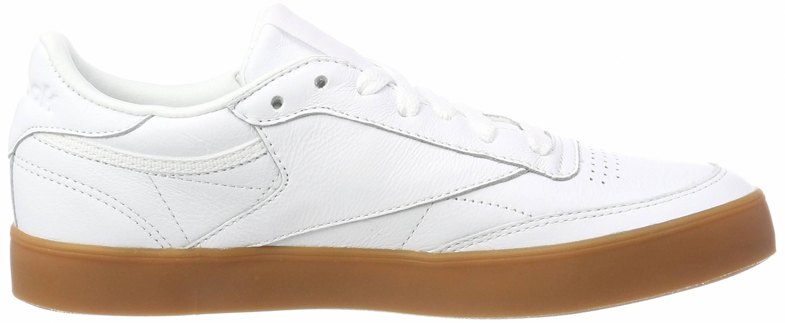 reebok classic club c 85 trainers in white leather with gum sole