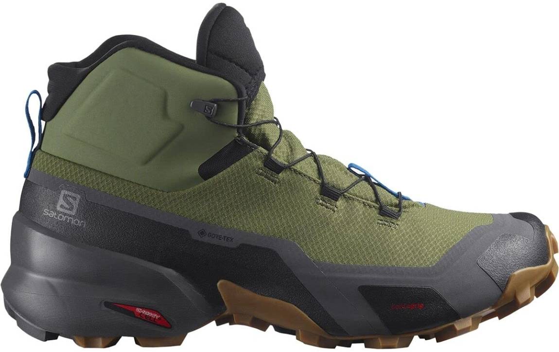 green hiking boots