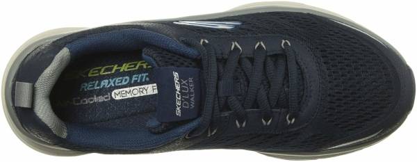 Skechers D'Lux Walker - Navy Leather Mesh Gray Trim (456) - slide 2