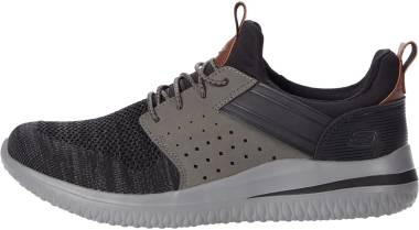 Skechers Delson 3.0 - Cicada - Black Gray Knitted Mesh W Synthetic (092)
