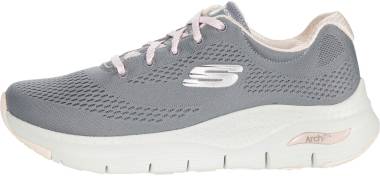 Skechers Arch Fit - Big Appeal - Gray Knit Mesh Pink Trim (596)