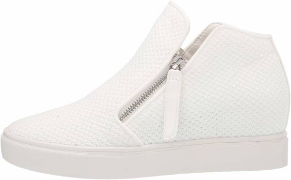 steve madden black leather wedge sneakers