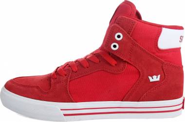 Supra Aluminum High Top Lace Up Sneaker Shoes Size 11.5 Risk Red-White 