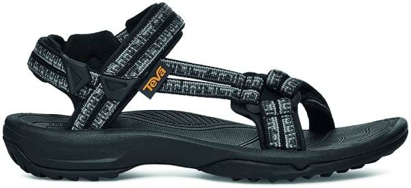 Teva Terra FI Lite Leather Womens Black Velcro Walking Sports Sandals Shoes 