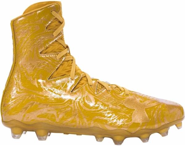 navy and gold under armour highlight cleats