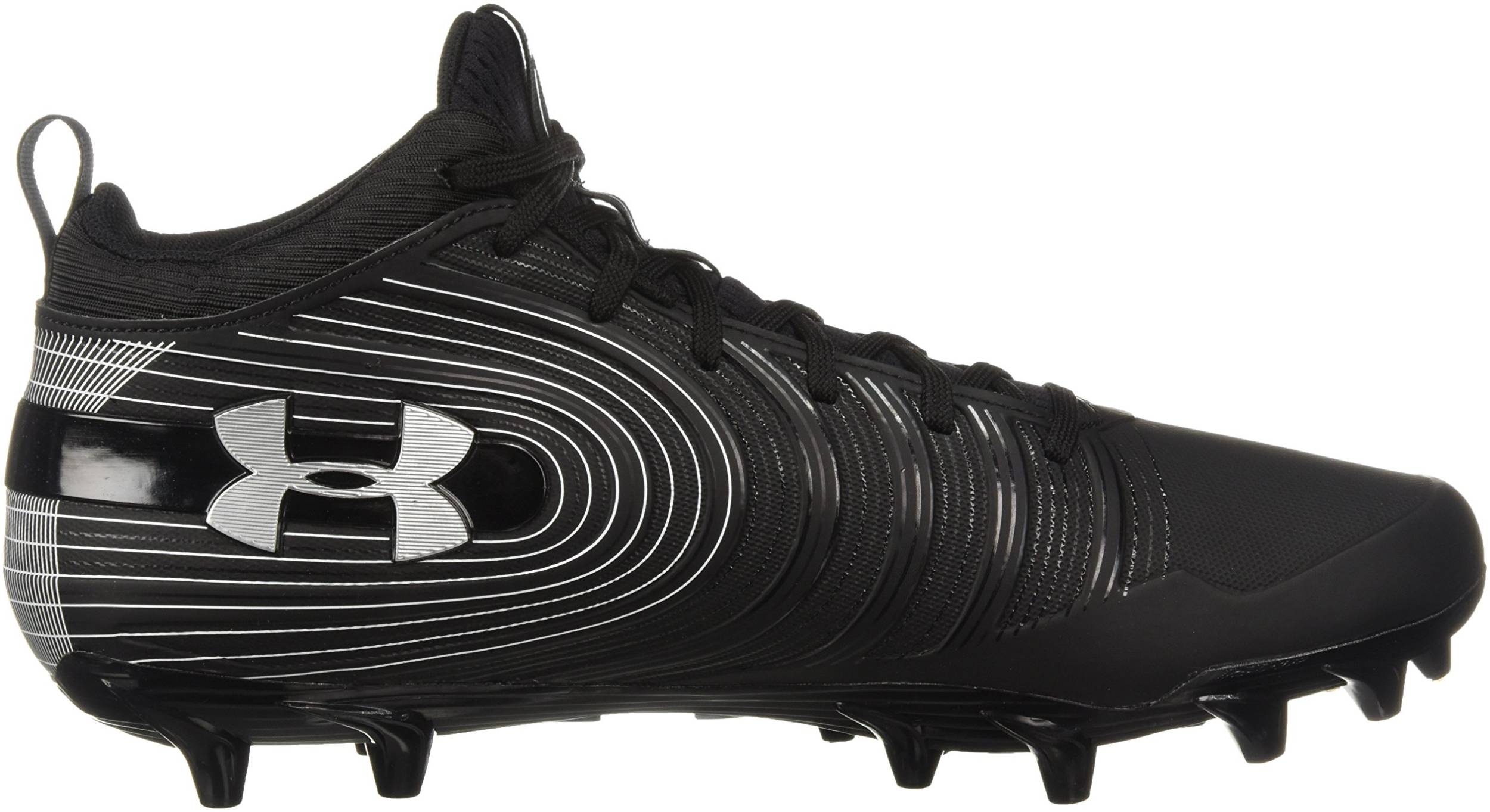 New Youth UA Under Armour Renegade RM Mid Football Cleats Black White Sz 3Y 
