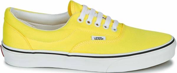 vans era 2 tone checkered yellow & white skate shoes