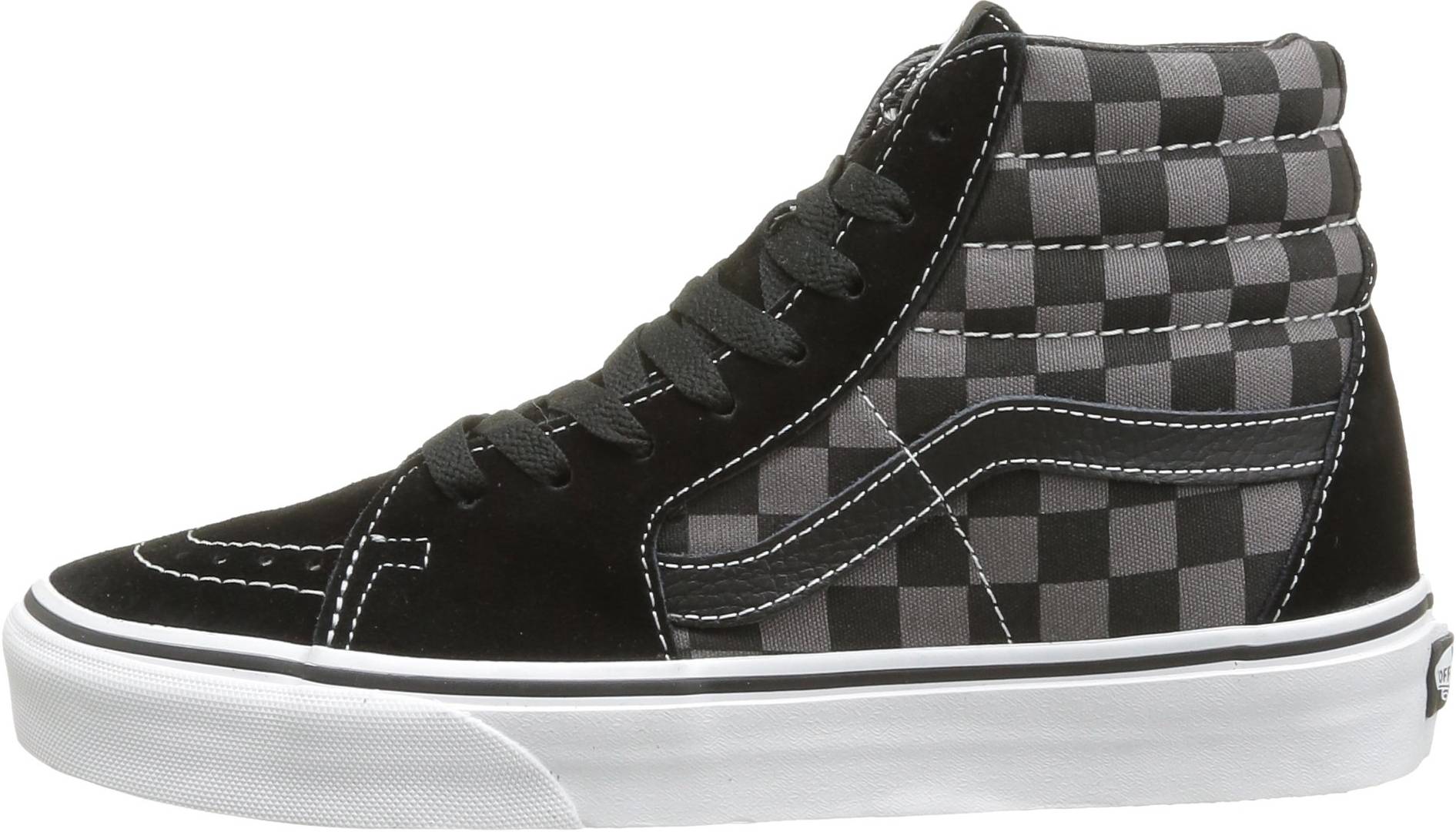 high top checkerboard vans