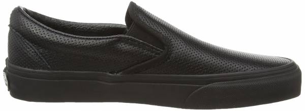 black leather slip ons womens