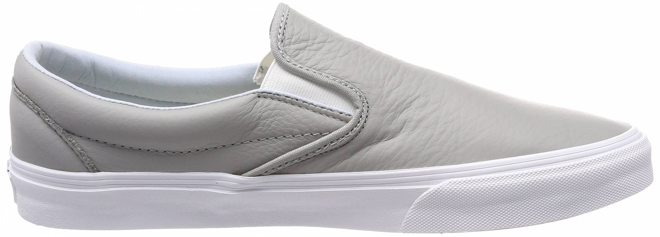 vans slip on leather white