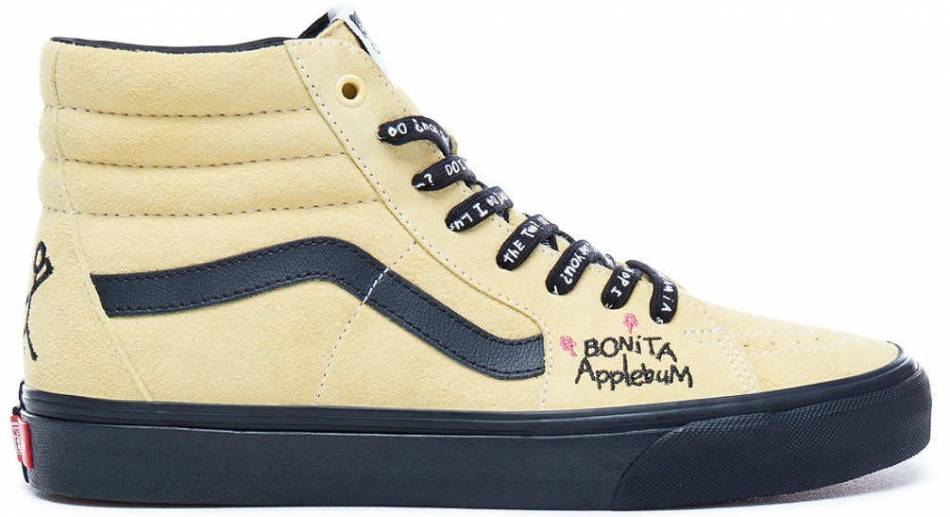 vans sk8 hi spectra yellow & white skate shoes