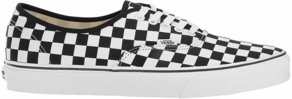 black and white checkered vans lace up