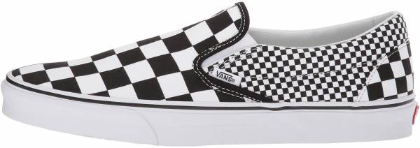 black and true white checkerboard slip on vans