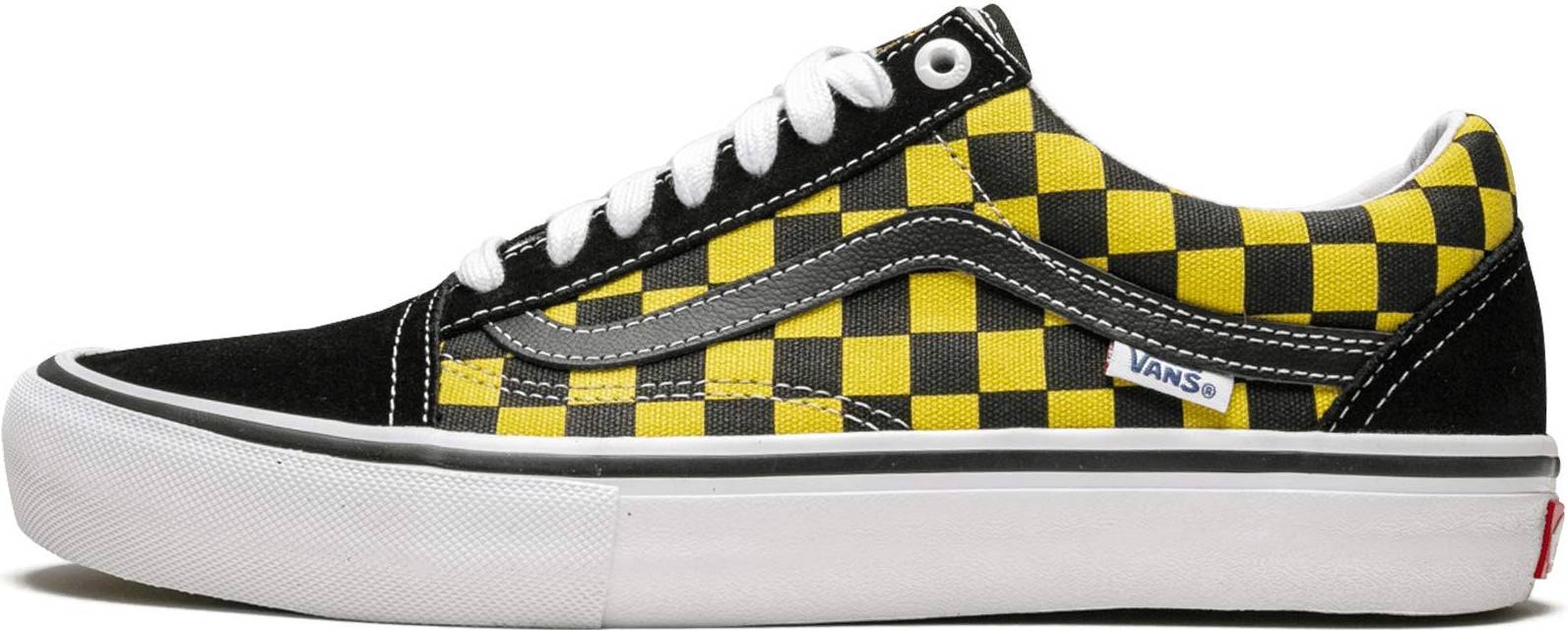 yellow and white checkerboard vans old skool