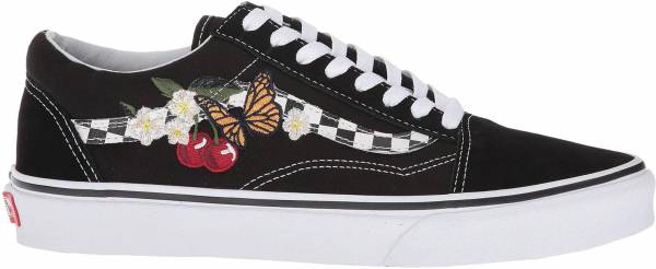 black vans with white flowers