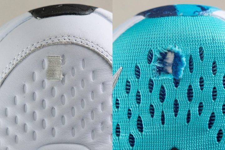 Osklen Sneakers aus Leder Weiß vs Hoka Kawana toebox durability