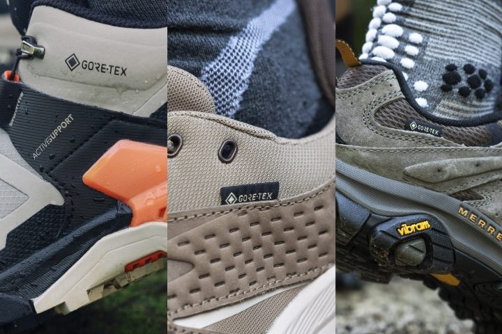 Goretex closeup on hiking shoes