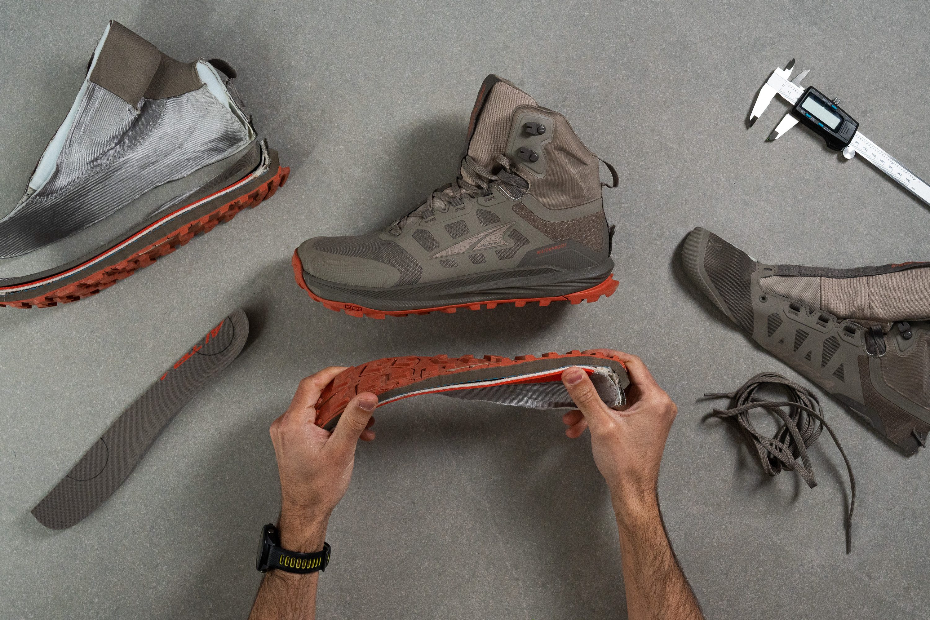 wide toebox hiking boots cut into pieces