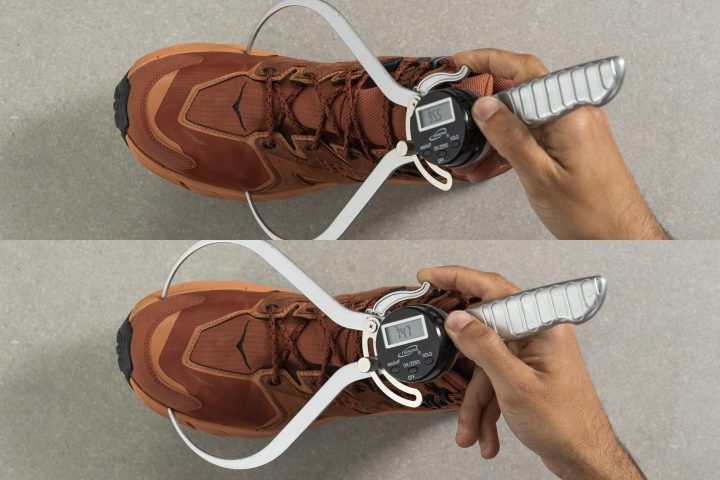 forefoot and heel toebox measurements in hiking boots