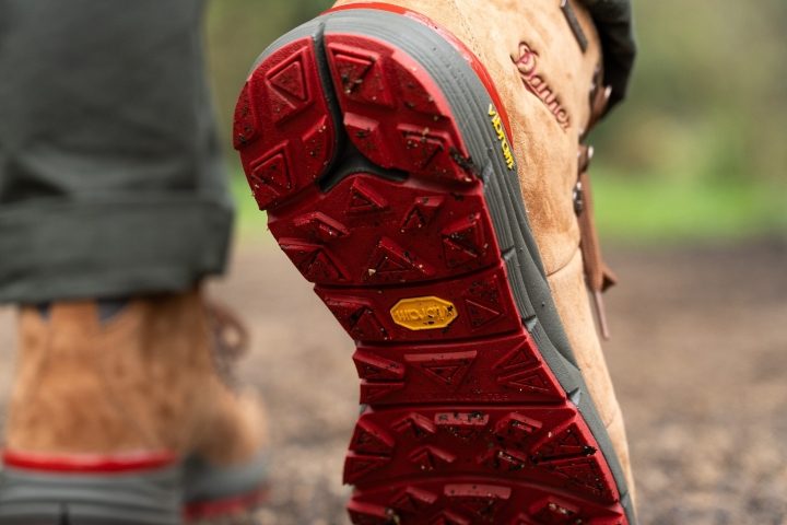Outsole lugs close up in hiking boots