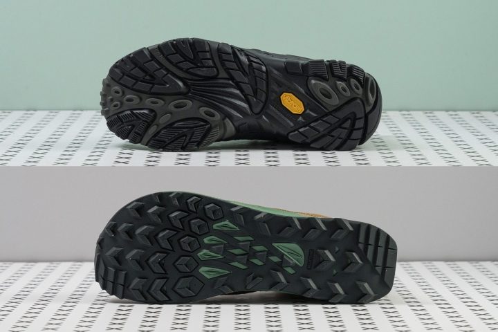 Regular and footshaped hiking shoe design