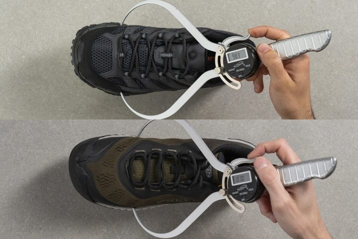 Wide and narrow toebox in hiking shoes