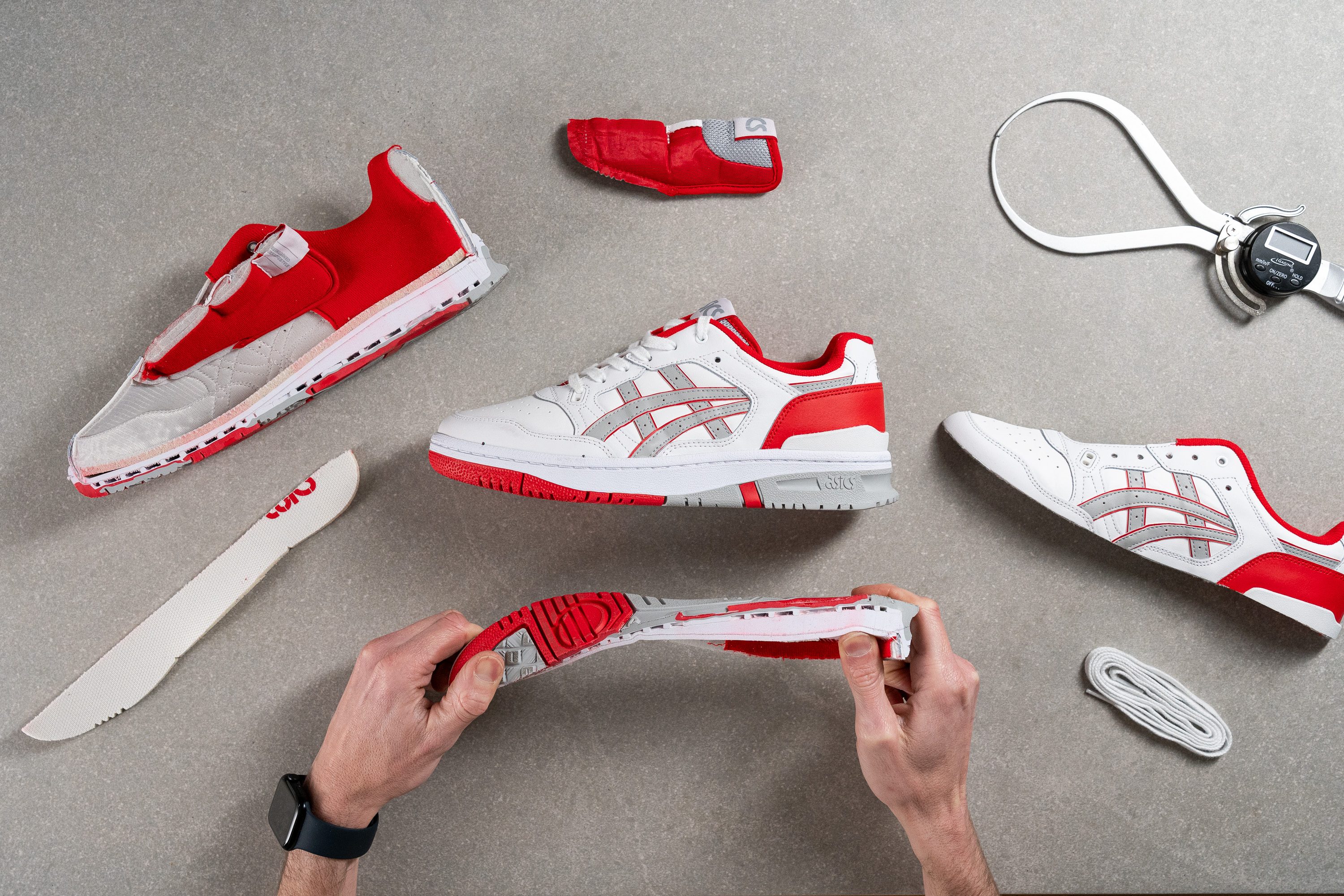 winter sneakers cut into pieces in runrepeat lab
