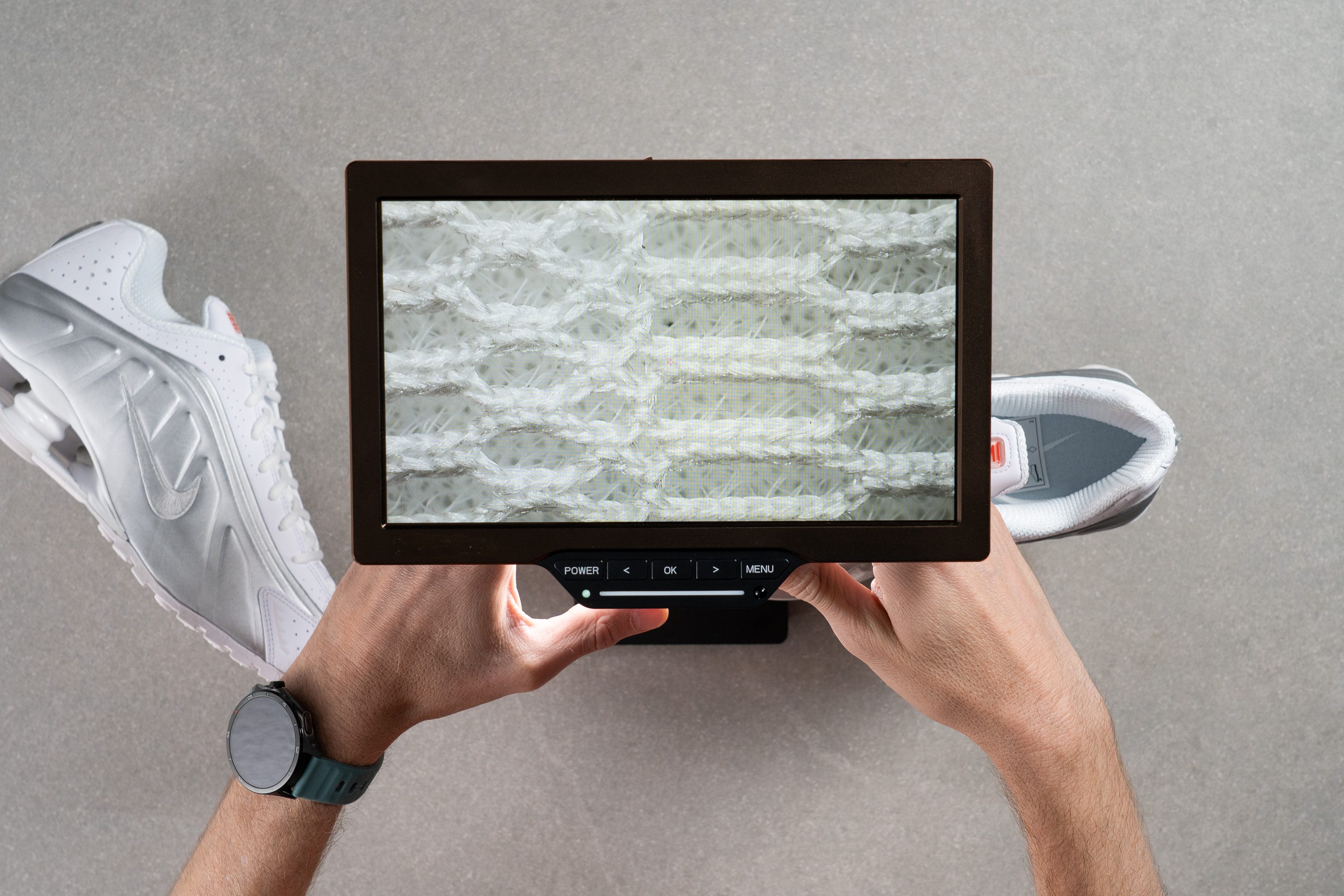 winter sneakers under the microscope
