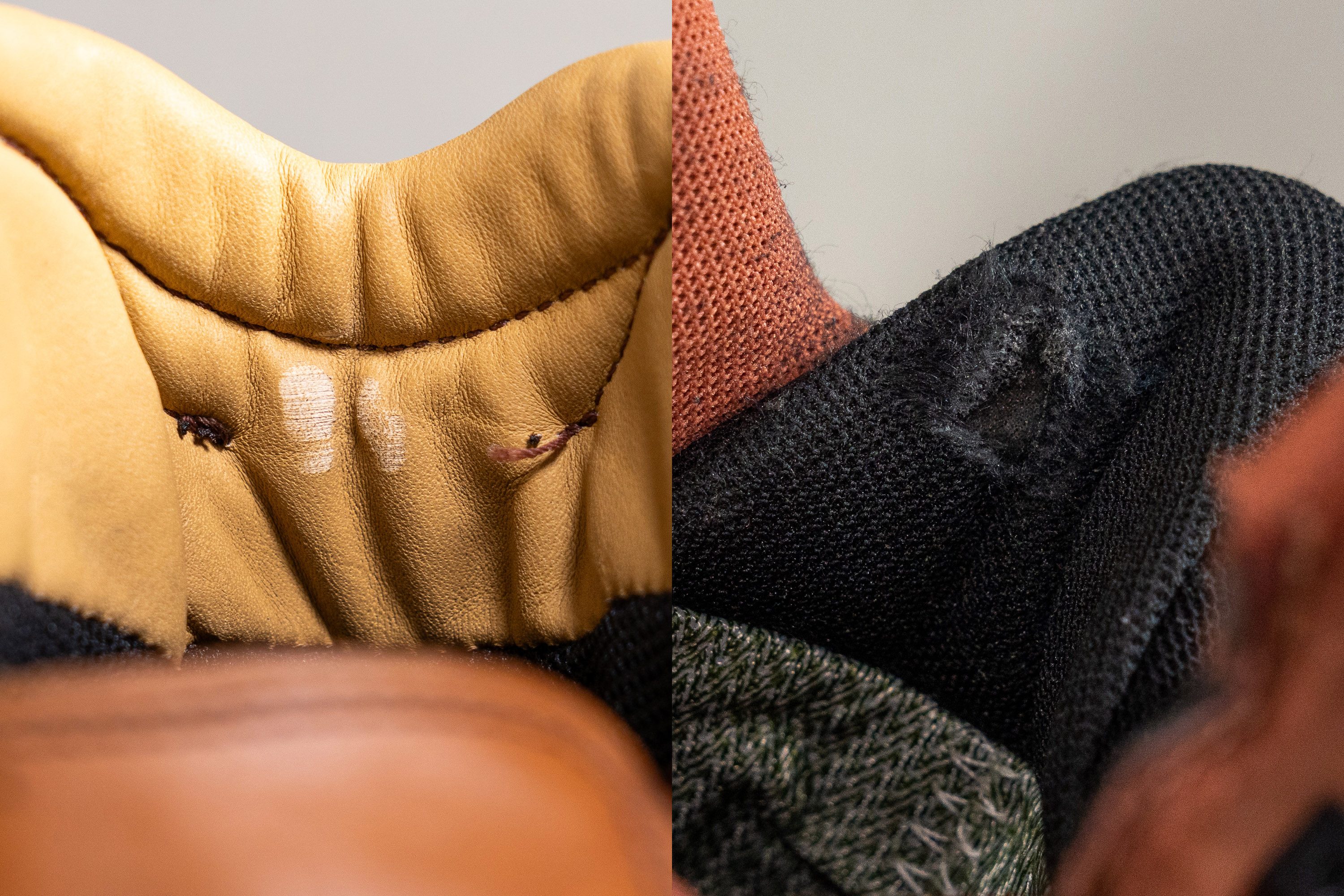 heel liner material variation