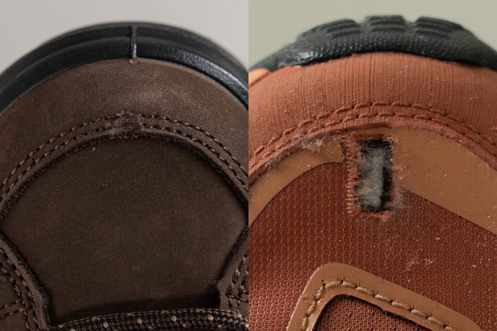 Toebox durability test in hiking boots
