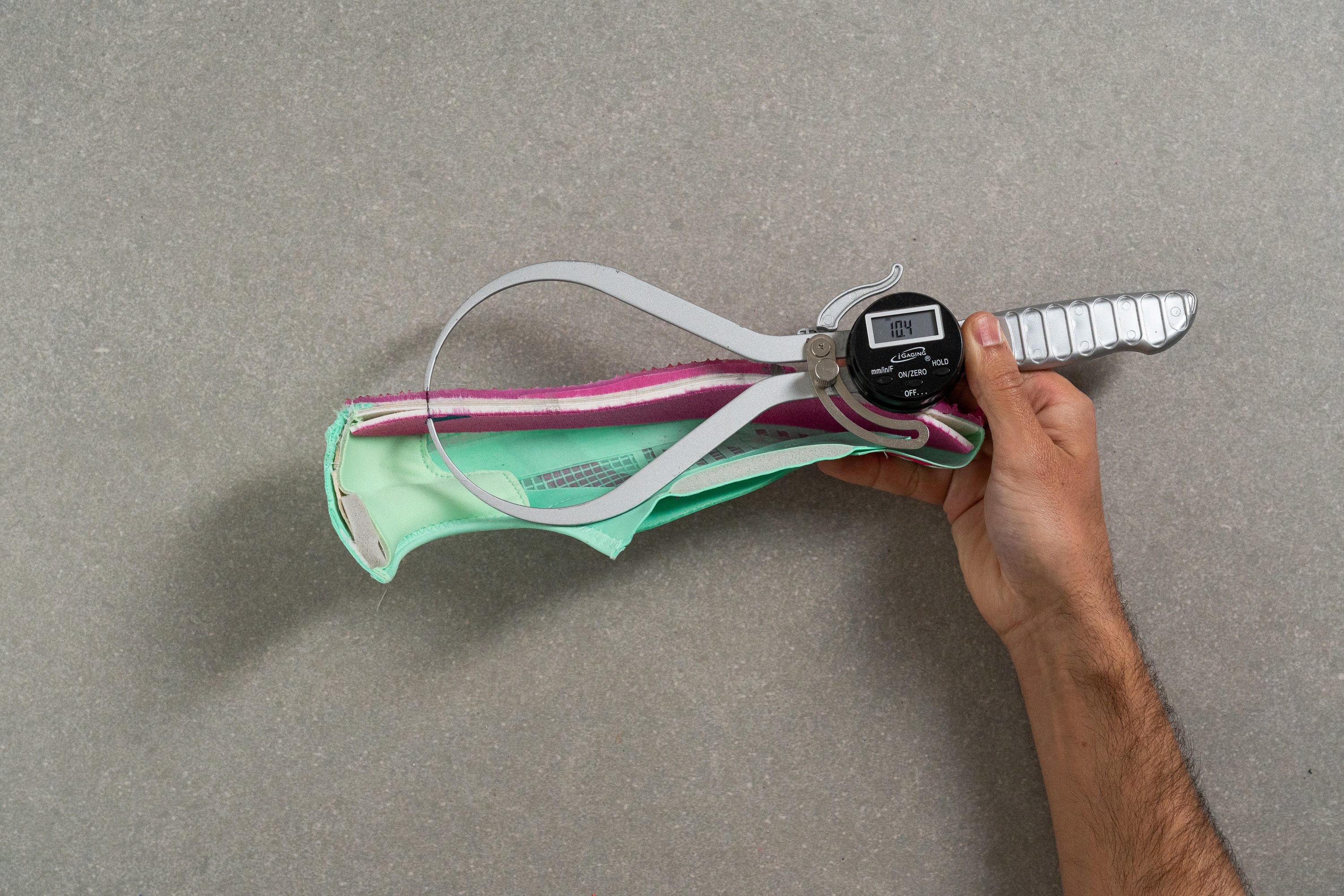 heel stack of sprint track spikes