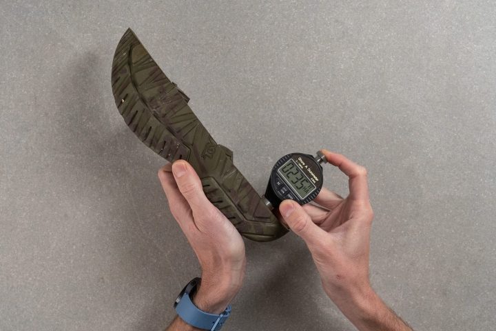 Midsole softness measurements in hiking sandals