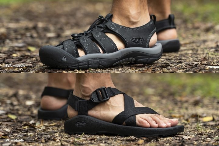 EVA vs PU midsoles in hiking sandals