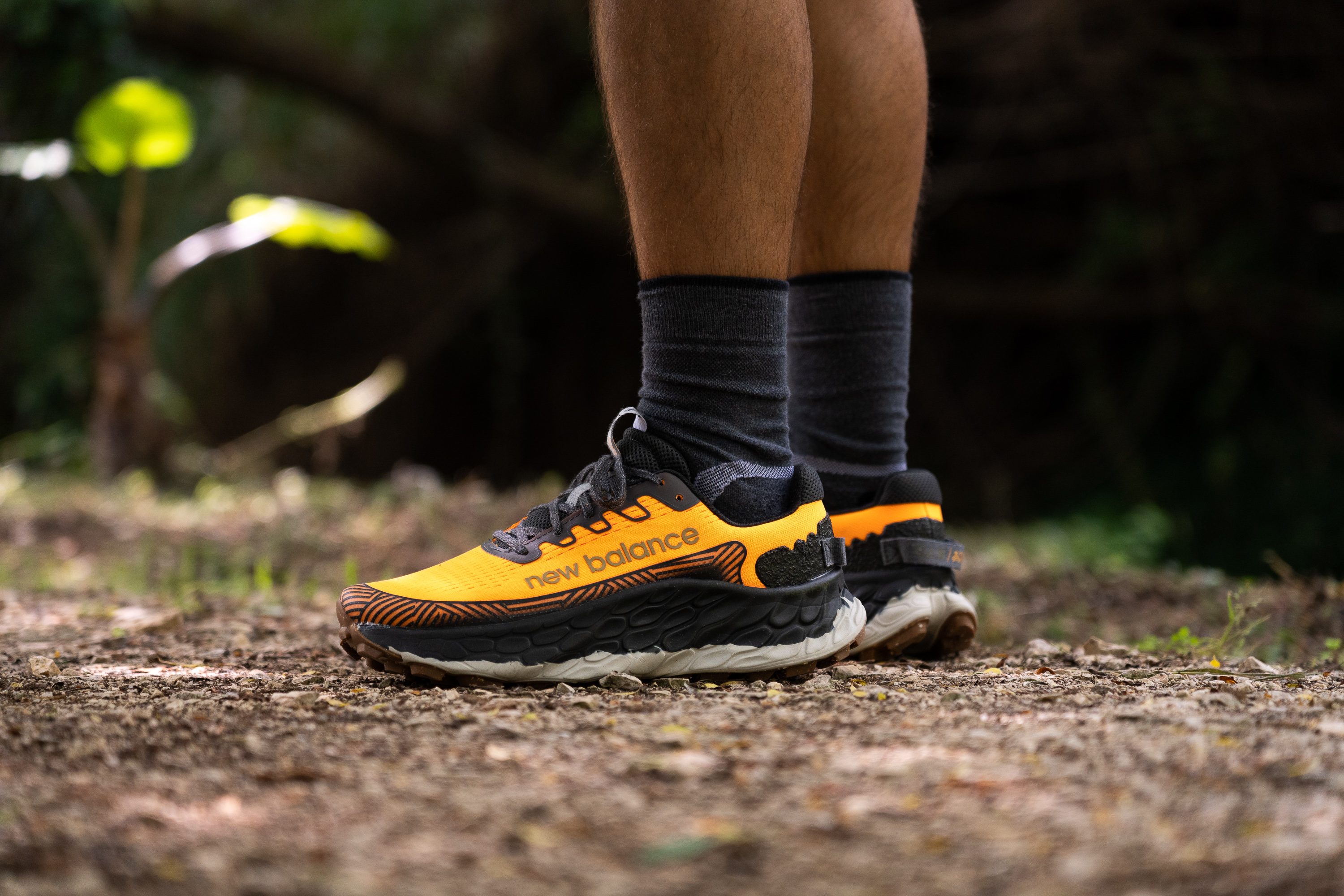 high stacked trail running shoe