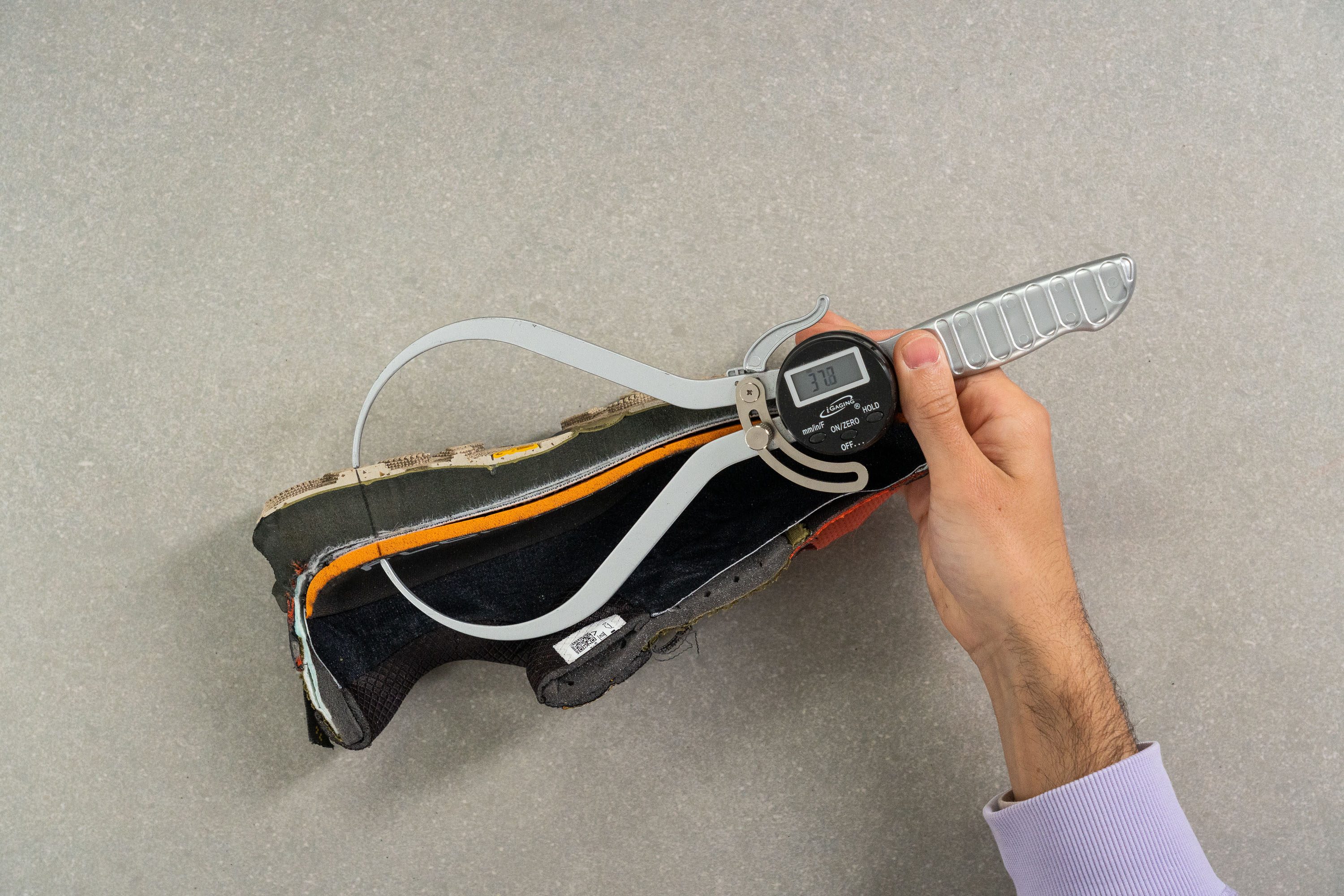 stack height of hiking shoes with high shock absorption