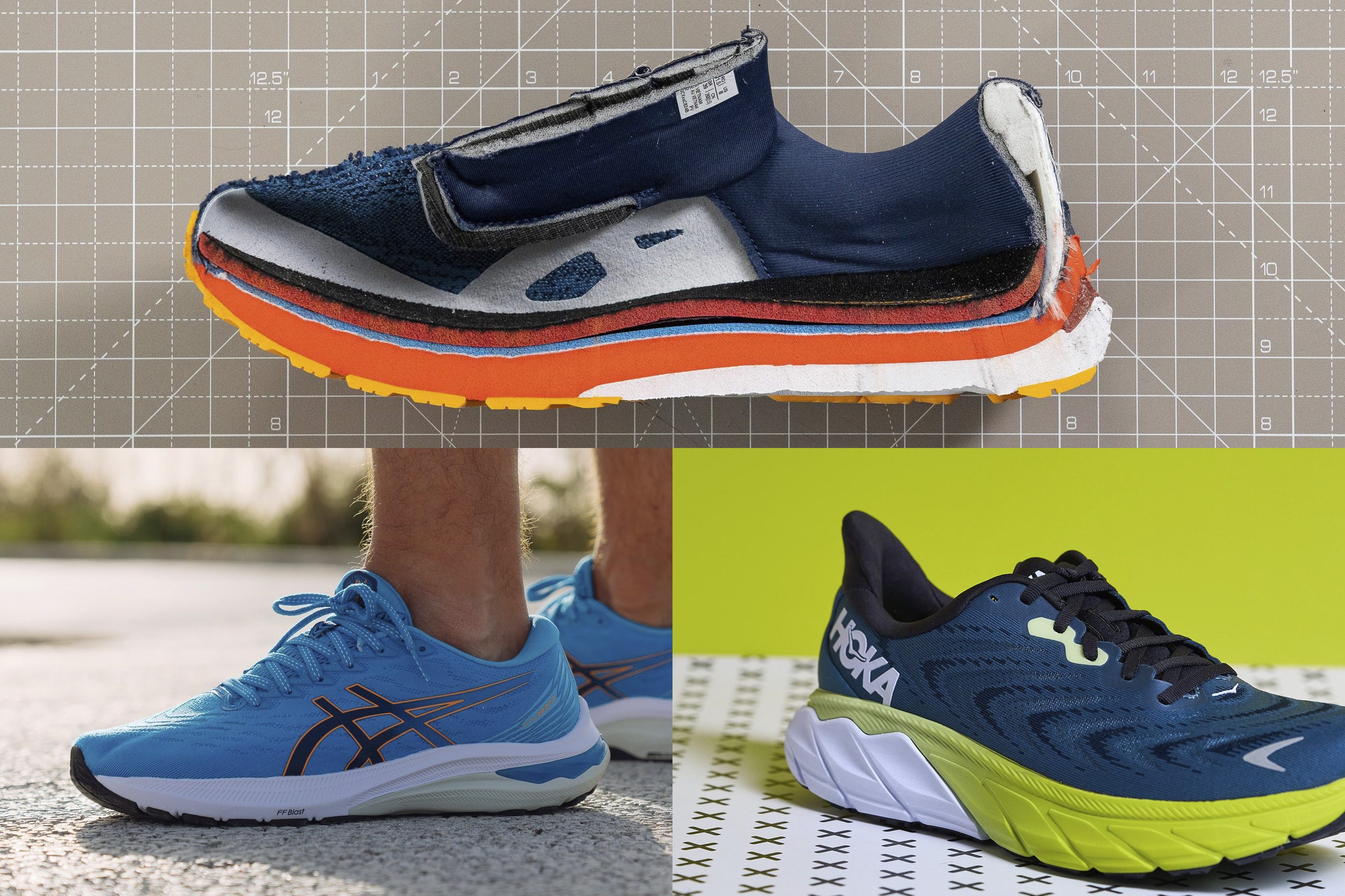 dual density midsoles in stability running shoes