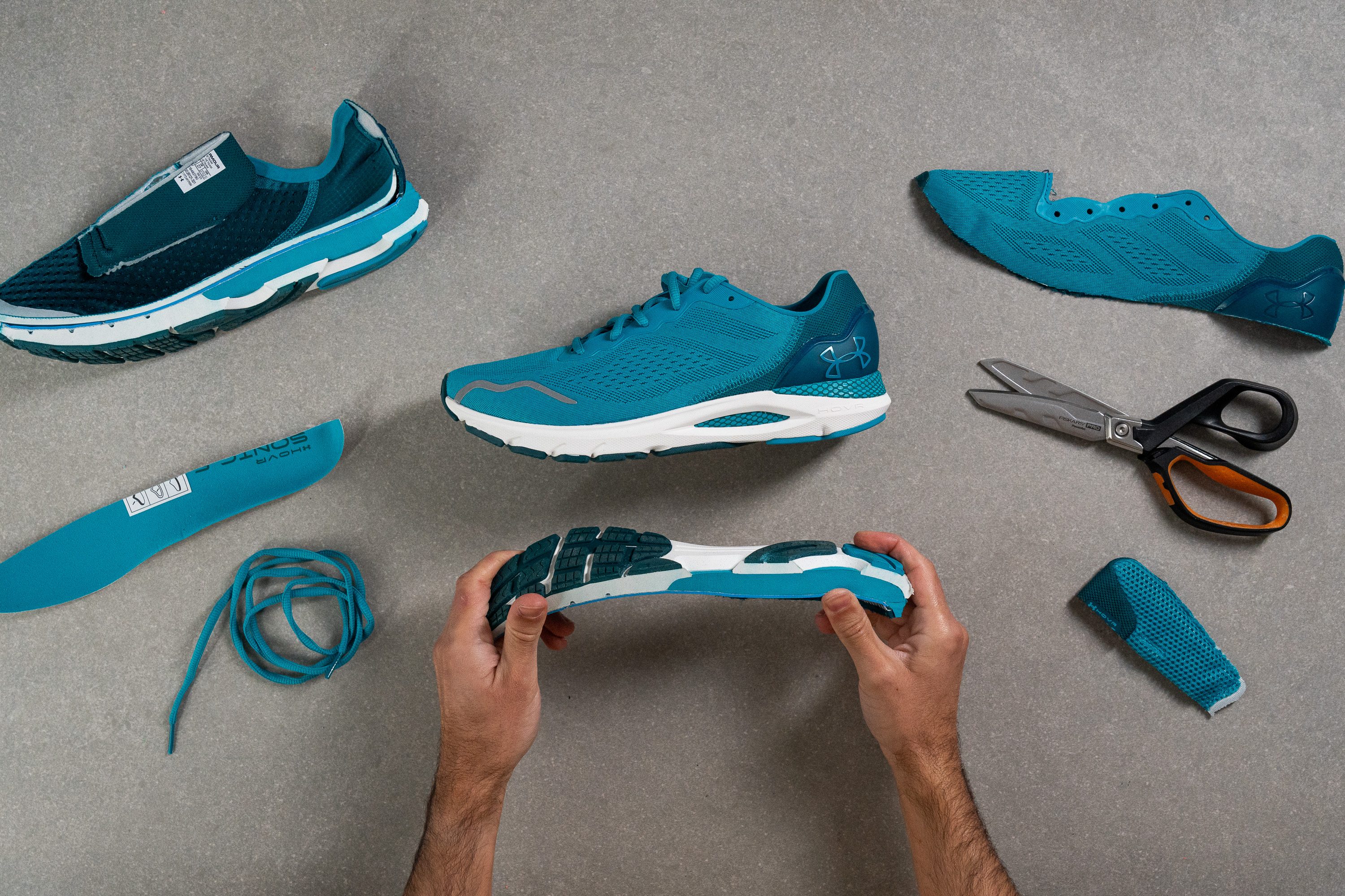 under armour running shoes cut into pieces in runrepeat shoe lab