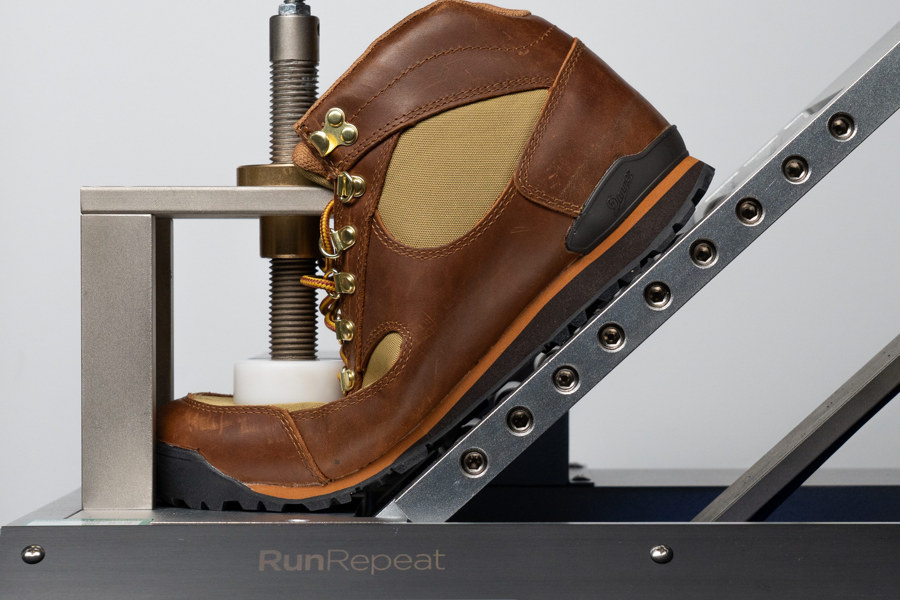 testing the flexibility of winter hiking boots