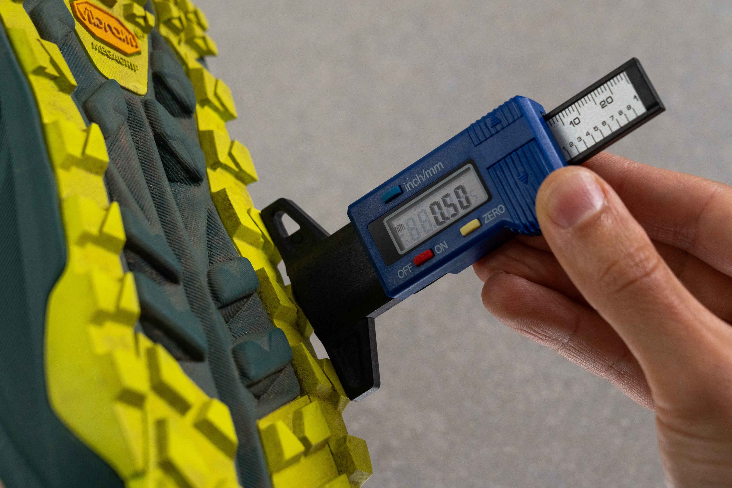 tire tread gauge used for durability test