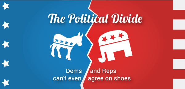 Political-Divide-Democrats-and-Republicans-Differences-ShoesPolitical-Divide-Democrats-and-Republicans-Differences-Shoes