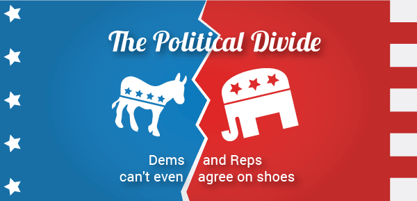 La división política: demócratas y republicanos no se ponen de acuerdo ni en el calzado